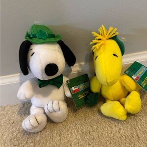 Peanuts Snoopy and Woodstock Plush Set Leprechaun